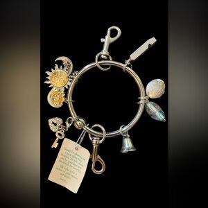 Silver and Gold Charm Key bracelet with spiritual charms